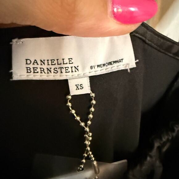 Danielle Bernstein WeWoreWhat Ruched Bralette Princess Dress Black Size XS NEW - Picture 5 of 7